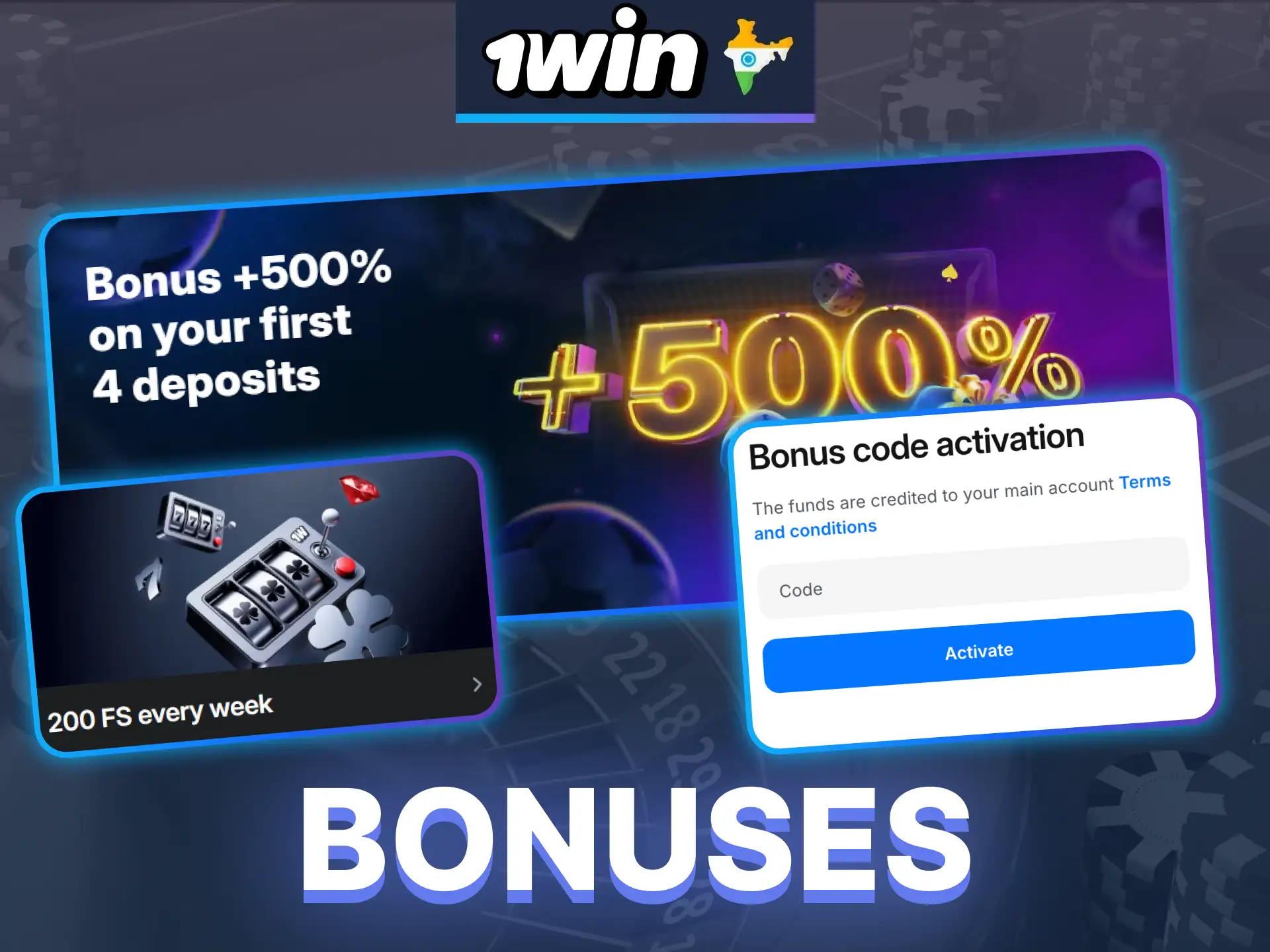 Get 1win deposit bonus and play more.