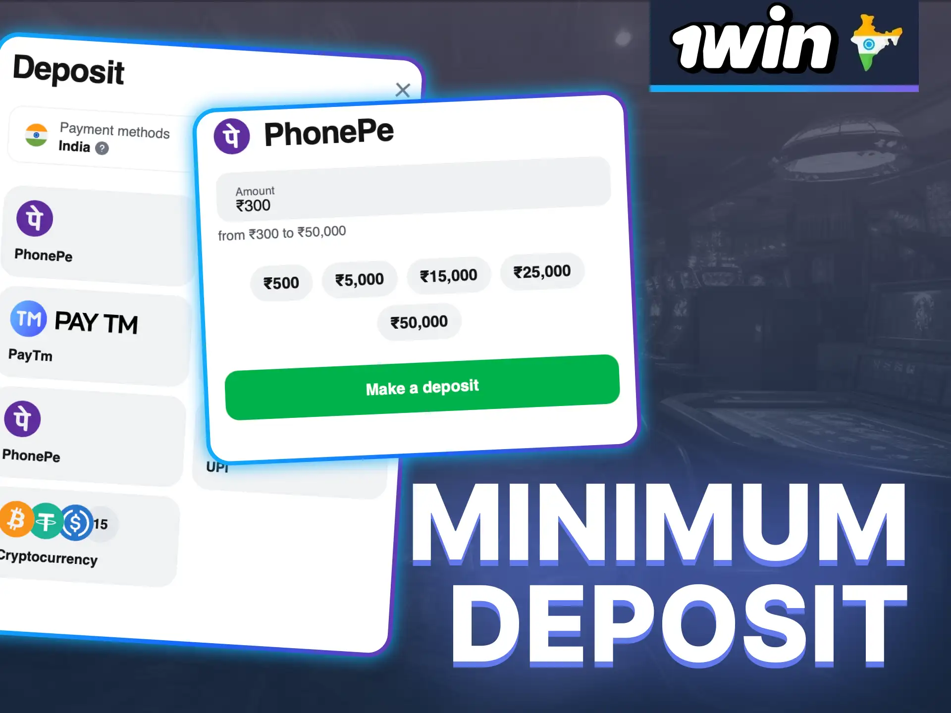 The deposit will be credited instantly to your 1win virtual account.