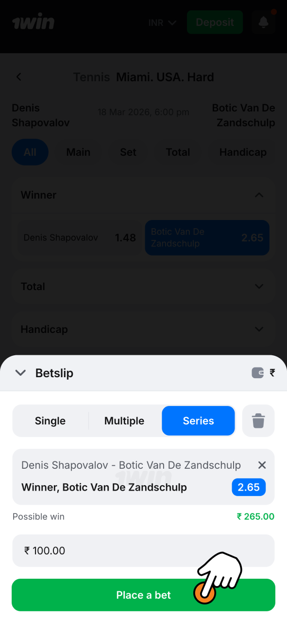 Add your amount on 1Win and confirm your ticket with confidence and accurate payout details.
